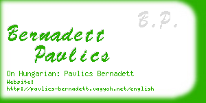 bernadett pavlics business card